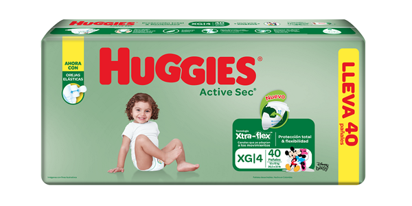 PAÑAL HUGGIES XTRA FLEX ACTIVE SEC E4/XGx40